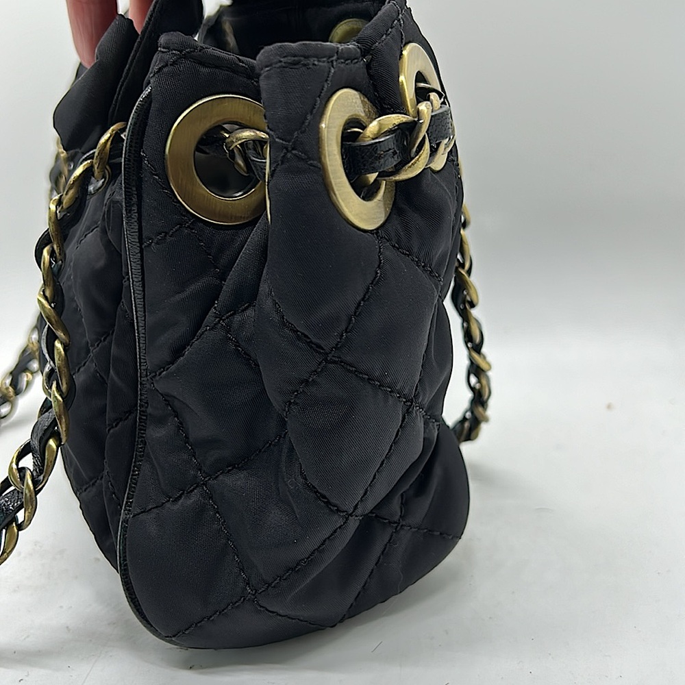 Moschino Luxurious Black Quilted Bow Chain Handles Handbag Purse 🌺🌺 - Picture 4 of 8